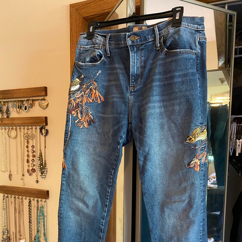 Driftwood Jackie Embroidered Bird Jeans